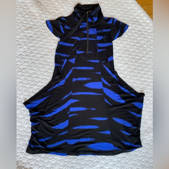 Kensie Blue Black Knit Women’s Dress Zip Drapery Pockets Comfy Size XS - Picture 4 of 11